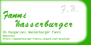 fanni wasserburger business card